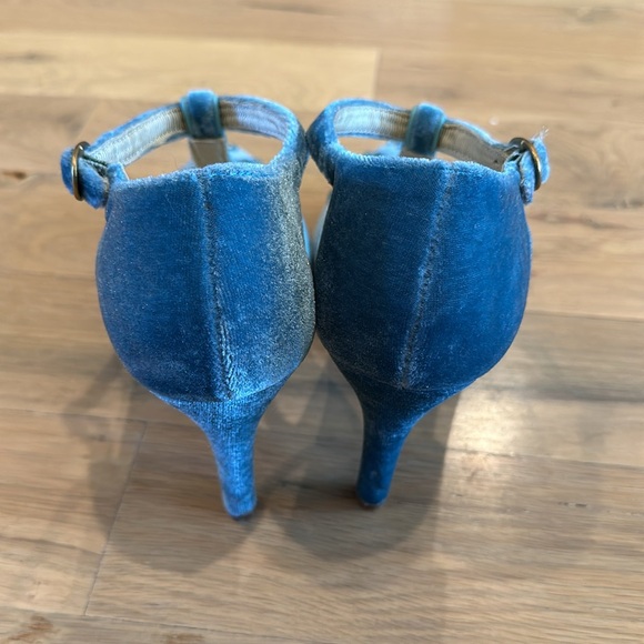 Joyfolie Therese Heel in Azure Jeweled Velvet Aqua Blue - Picture 3 of 7